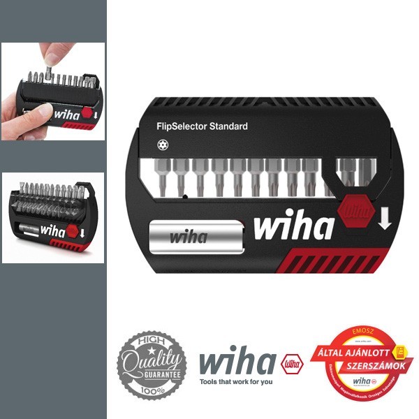 WIHA FlipSelector Standard bit készlet, furatos TORX, 13db, TH7-TH40