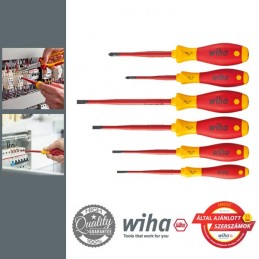 WIHA SoftFinish electric slimFix VDE csavarhúzó készlet, SL+PZ, 6 részes