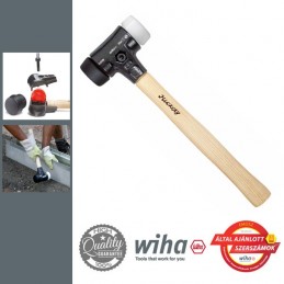 WIHA Cserélhető műanyag/gumi fejes kalapács fehér/fekete 3090g, d80 mm