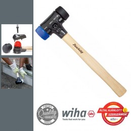 WIHA Cserélhető műanyag/gumi fejes kalapács fekete/kék 300g, d30 mm