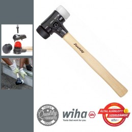 WIHA Cserélhető műanyag/gumi fejes kalapács fehér/fekete 300g, d30 mm