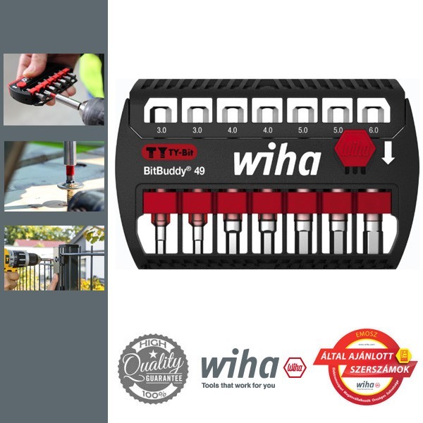 WIHA BitBuddy 49 TY-bit készlet 7 darabos, Imbusz, SW
