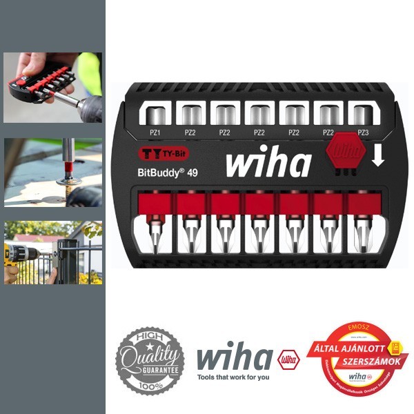 WIHA BitBuddy 49 TY-bit készlet 7 darabos, Pozidriv