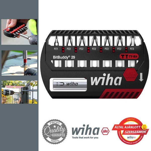 WIHA BitBuddy 29 TY-bit készlet 8 darabos, Pozidriv