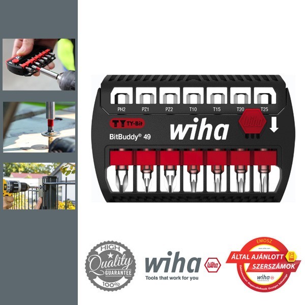 WIHA BitBuddy49 TY-bit készlet 7db-os, PH2+T+PZ