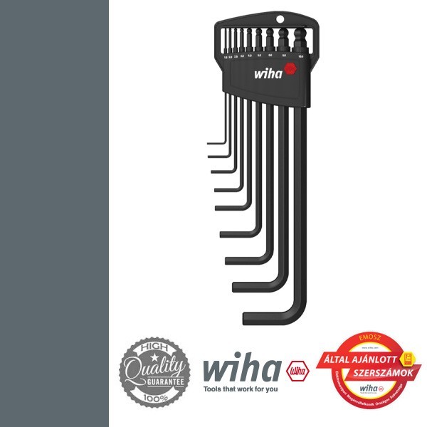 WIHA Classic gömbvégű imbuszkulcs készlet SW1,5-10 mm, 9 részes
