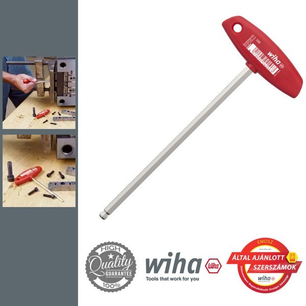 WIHA Classic T-nyelű gömbvégű imbuszkulcs SW5,0x150 mm