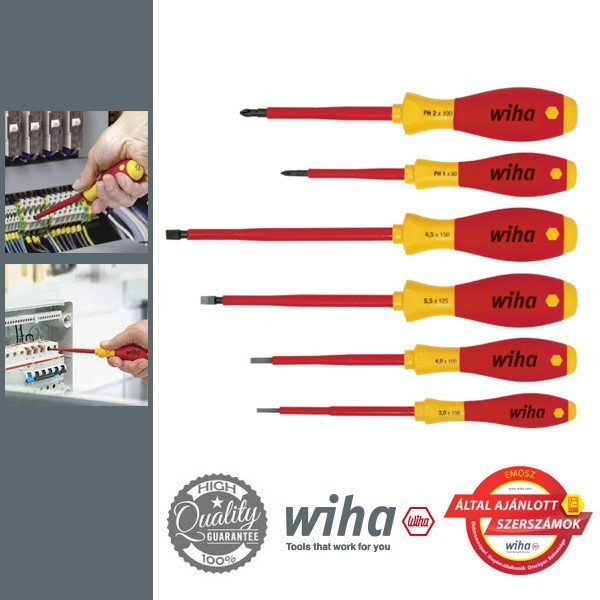 WIHA SoftFinish electric VDE csavarhúzó készlet (SL+PH), 6 részes