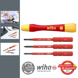WIHA PicoFinish electric slimVario VDE csavarhúzó készlet 4db-os SL+PH+PZ