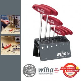 WIHA T-nyelű imbuszkulcs készlet munkapad állványban SW2,0-8,0 mm, 7 részes
