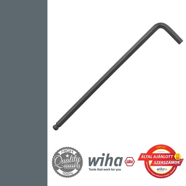 WIHA Gömbvégű imbuszkulcs hosszú, colos, 9/64x136 mm