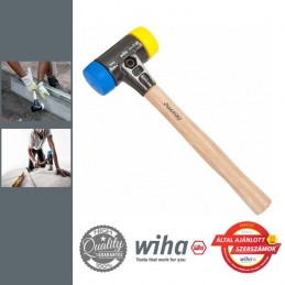 WIHA cserélhető műanyag/műanyag fejes kalapács - kék/sárga 620g