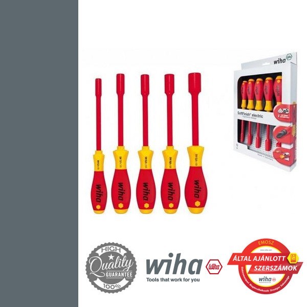 WIHA SoftFinish electric VDE nyeles dugókulcs készlet - 5 részes 5,5-13