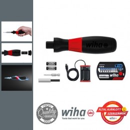 WIHA SpeedE Industrial akkus E-csavarhúzó + extra akku és T-bit készlet