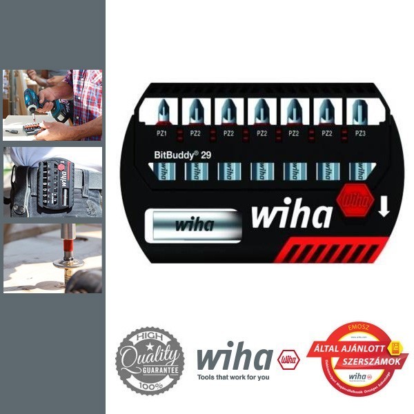 WIHA BitBuddy29 MaxxTor bit készlet - 8 részes Pozidrív PZ1,2,3